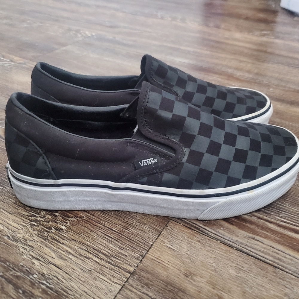 Vans Black Checkered Classic Slip-Ons